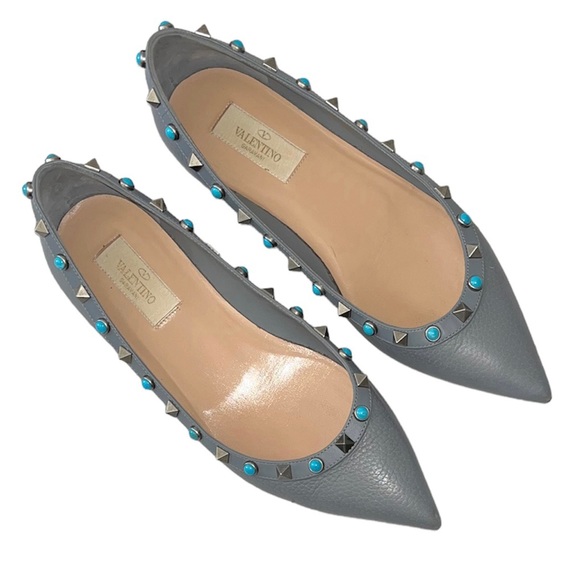 Valentino Garavani Rockstud Ballet Flat size 37 Grey - Picture 10 of 10